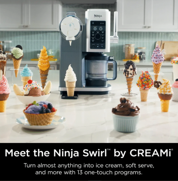 Ninja Swirl™ by CREAMi® Soft Serve & Ice Cream Machine With 2 Additional Pints - Image 11