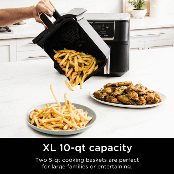 Ninja® Foodi® 6-in-1 Smart 10-qt. 2-Basket Air Fryer - Image 8